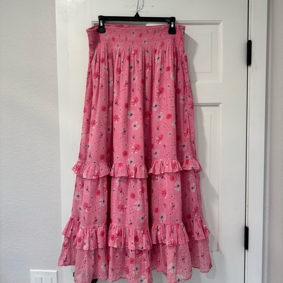 LoveShackFancy Pink Tiered Ruffled Maxi Skirt - Picture 8 of 13